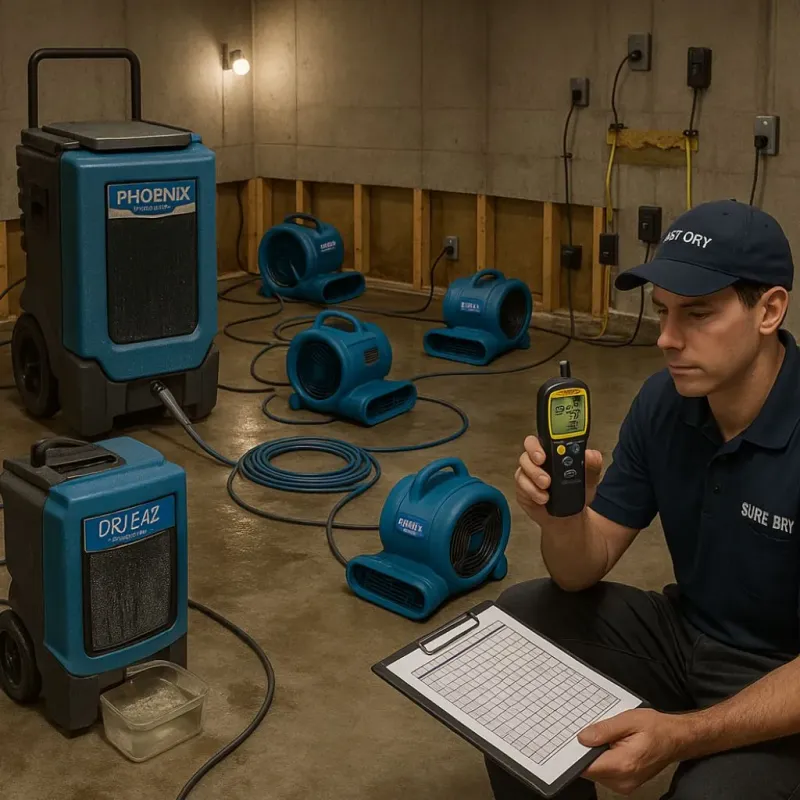 Structural Drying and Dehumidification process in River Forest, IL